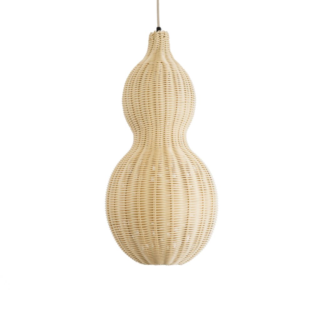 GLOBOSTAR® KINGSTOWN 02168 Boho Κρεμαστό Φωτιστικό Οροφής με Ντουί 1 x E27 AC 220-240V IP20 - Μπεζ - Μ30 x Π30 x Υ60cm