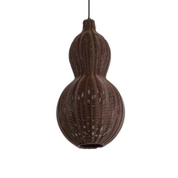GLOBOSTAR® KINGSTOWN 02169 Boho Κρεμαστό Φωτιστικό Οροφής με Ντουί 1 x E27 AC 220-240V IP20 - Καφέ - Μ30 x Π30 x Υ60cm