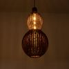 GLOBOSTAR® KINGSTOWN 02169 Boho Κρεμαστό Φωτιστικό Οροφής με Ντουί 1 x E27 AC 220-240V IP20 - Καφέ - Μ30 x Π30 x Υ60cm