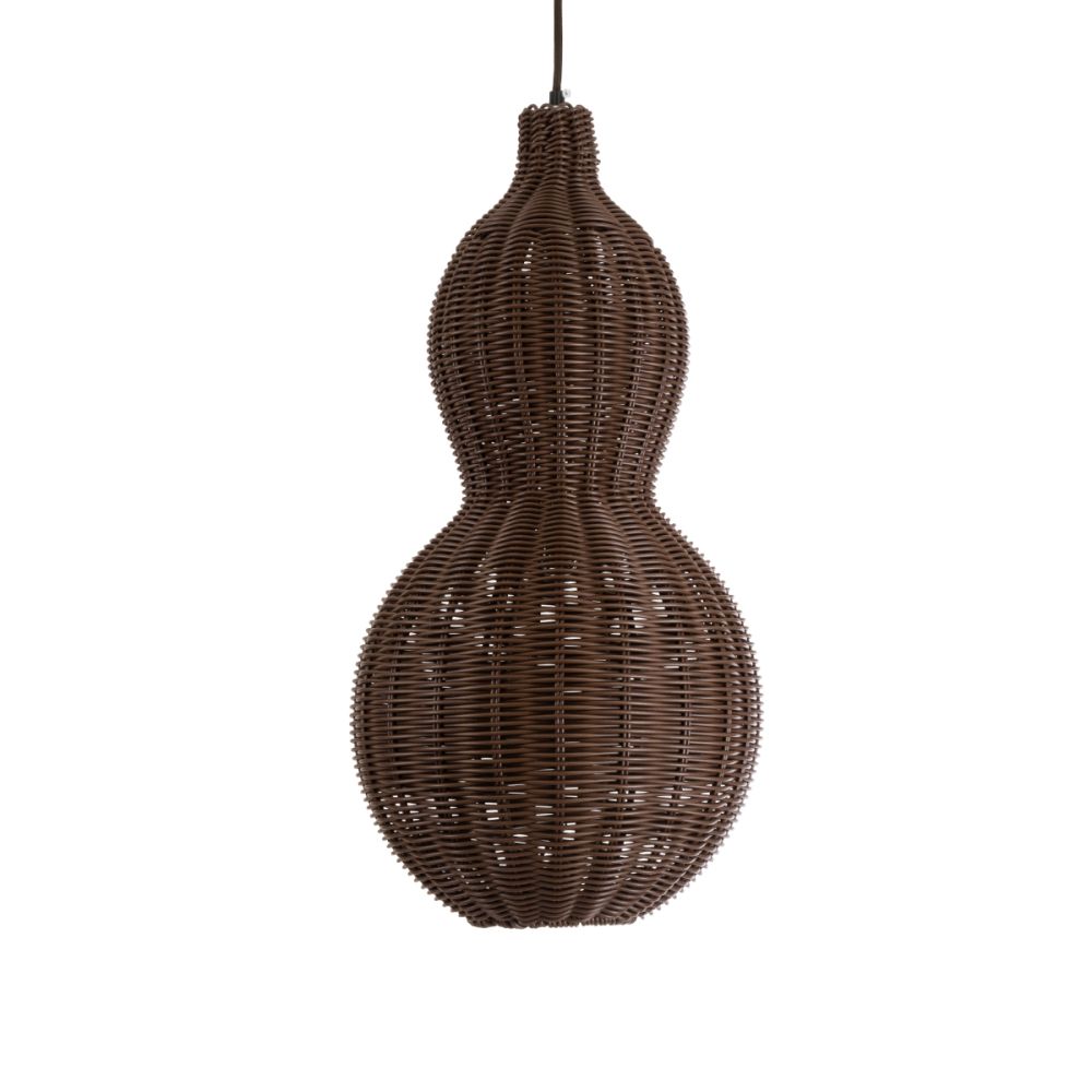 GLOBOSTAR® KINGSTOWN 02169 Boho Κρεμαστό Φωτιστικό Οροφής με Ντουί 1 x E27 AC 220-240V IP20 - Καφέ - Μ30 x Π30 x Υ60cm
