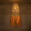 GLOBOSTAR® LETA 02171 Boho Κρεμαστό Φωτιστικό Οροφής με Ντουί 1 x E27 AC 220-240V IP20 - Μπεζ - Μ50 x Π50 x Υ150cm