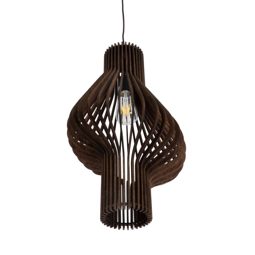 GLOBOSTAR® MIHIRO 02173 Boho Κρεμαστό Φωτιστικό Οροφής με Ντουί 1 x E27 AC 220-240V IP20 - Καφέ - Μ32 x Π32 x Υ56cm