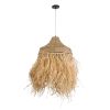 GLOBOSTAR® PORTOFERRAIO 02185 Boho Κρεμαστό Φωτιστικό Οροφής με Ντουί 1 x E27 AC 220-240V IP20 - Μπεζ - Μ50 x Π50 x Υ80cm