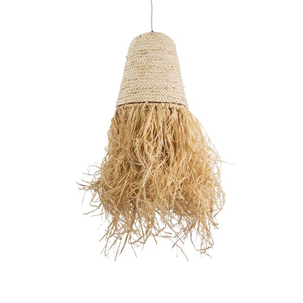 GLOBOSTAR® LETA 02189 Boho Κρεμαστό Φωτιστικό Οροφής με Ντουί 1 x E27 AC 220-240V IP20 - Μπεζ - Μ34 x Π34 x Υ70cm