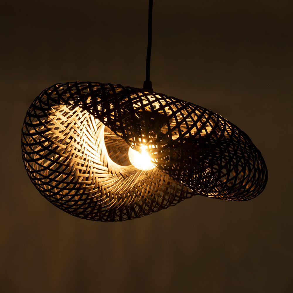 GLOBOSTAR® MEXICO 02200 Boho Κρεμαστό Φωτιστικό Οροφής με Ντουί 1 x E27 AC 220-240V IP20 - Μαύρο - Μ40 x Π30 x Υ13cm