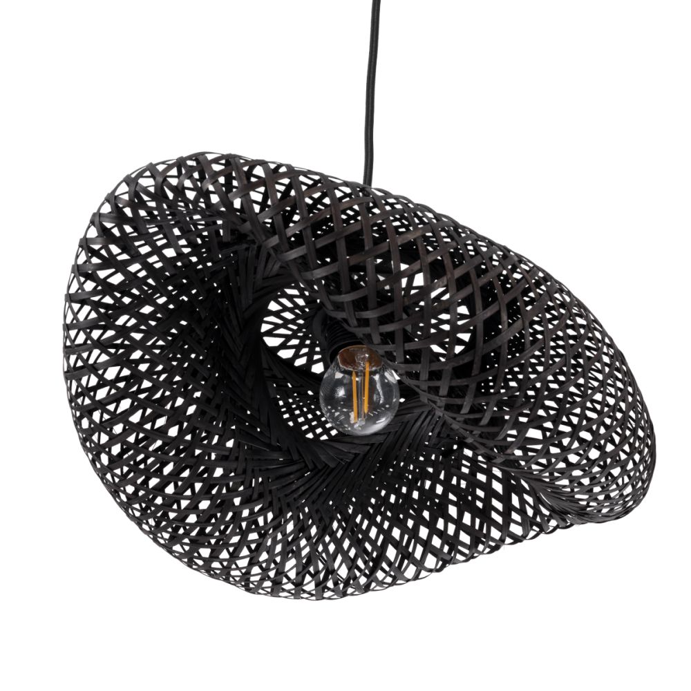 GLOBOSTAR® MEXICO 02200 Boho Κρεμαστό Φωτιστικό Οροφής με Ντουί 1 x E27 AC 220-240V IP20 - Μαύρο - Μ40 x Π30 x Υ13cm