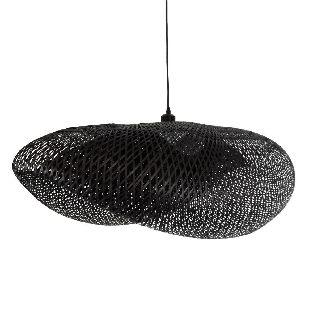 GLOBOSTAR® MEXICO 02203 Boho Κρεμαστό Φωτιστικό Οροφής με Ντουί 1 x E27 AC 220-240V IP20 - Μαύρο - Μ100 x Π62 x Υ33cm