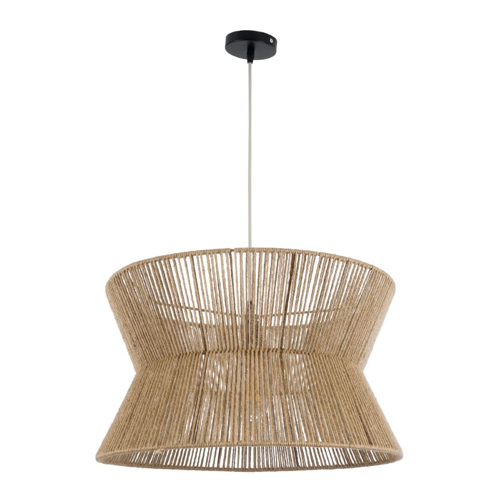 GLOBOSTAR® BISBEE 02204 Boho Κρεμαστό Φωτιστικό Οροφής με Ντουί 1 x E27 AC 220-240V IP20 - Μπεζ - Μ50 x Π50 x Υ28cm