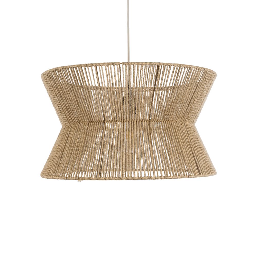 GLOBOSTAR® BISBEE 02204 Boho Κρεμαστό Φωτιστικό Οροφής με Ντουί 1 x E27 AC 220-240V IP20 - Μπεζ - Μ50 x Π50 x Υ28cm