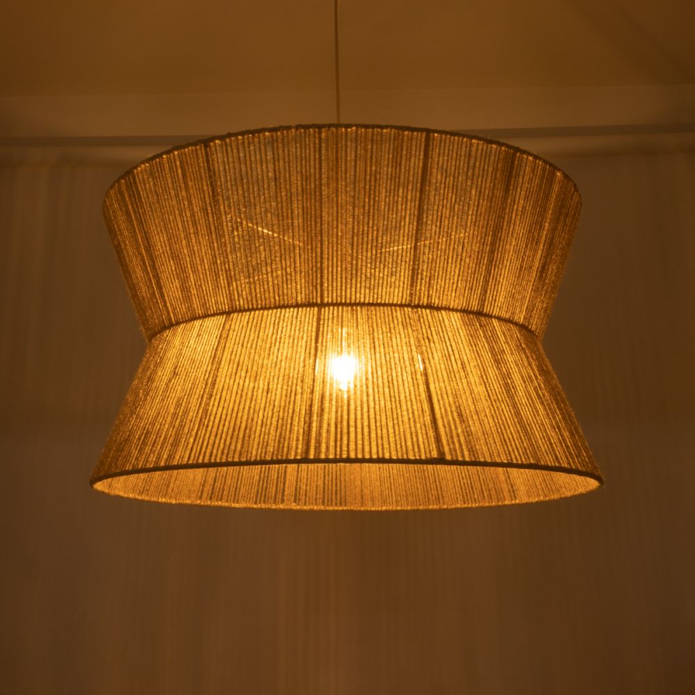 GLOBOSTAR® BISBEE 02205 Boho Κρεμαστό Φωτιστικό Οροφής με Ντουί 1 x E27 AC 220-240V IP20 - Μπεζ - Μ80 x Π80 x Υ48cm