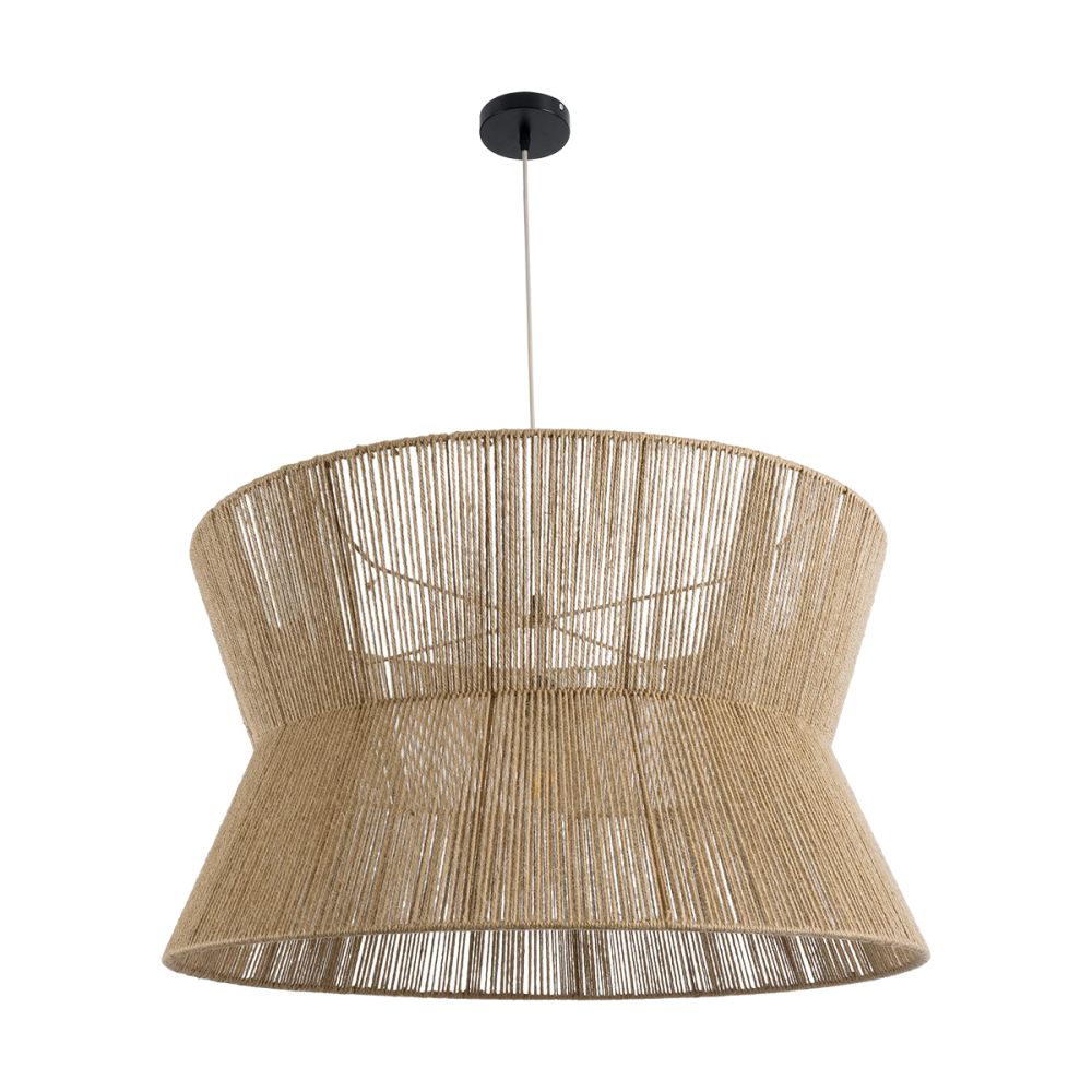 GLOBOSTAR® BISBEE 02205 Boho Κρεμαστό Φωτιστικό Οροφής με Ντουί 1 x E27 AC 220-240V IP20 - Μπεζ - Μ80 x Π80 x Υ48cm