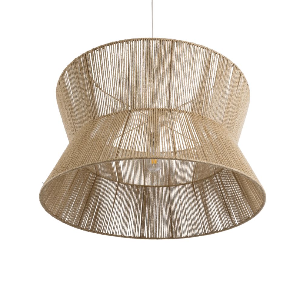 GLOBOSTAR® BISBEE 02205 Boho Κρεμαστό Φωτιστικό Οροφής με Ντουί 1 x E27 AC 220-240V IP20 - Μπεζ - Μ80 x Π80 x Υ48cm