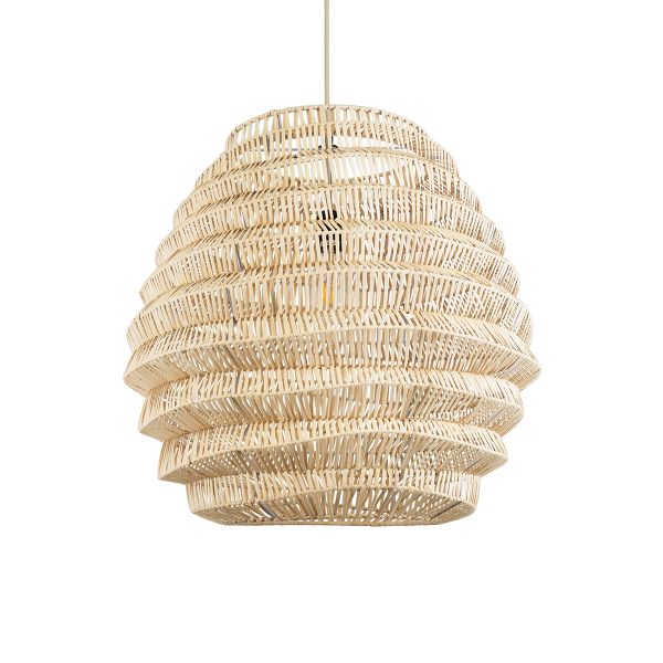 GLOBOSTAR® OREGON 02206 Boho Κρεμαστό Φωτιστικό Οροφής με Ντουί 1 x E27 AC 220-240V IP20 - Μπεζ - Μ60 x Π60 x Υ56cm