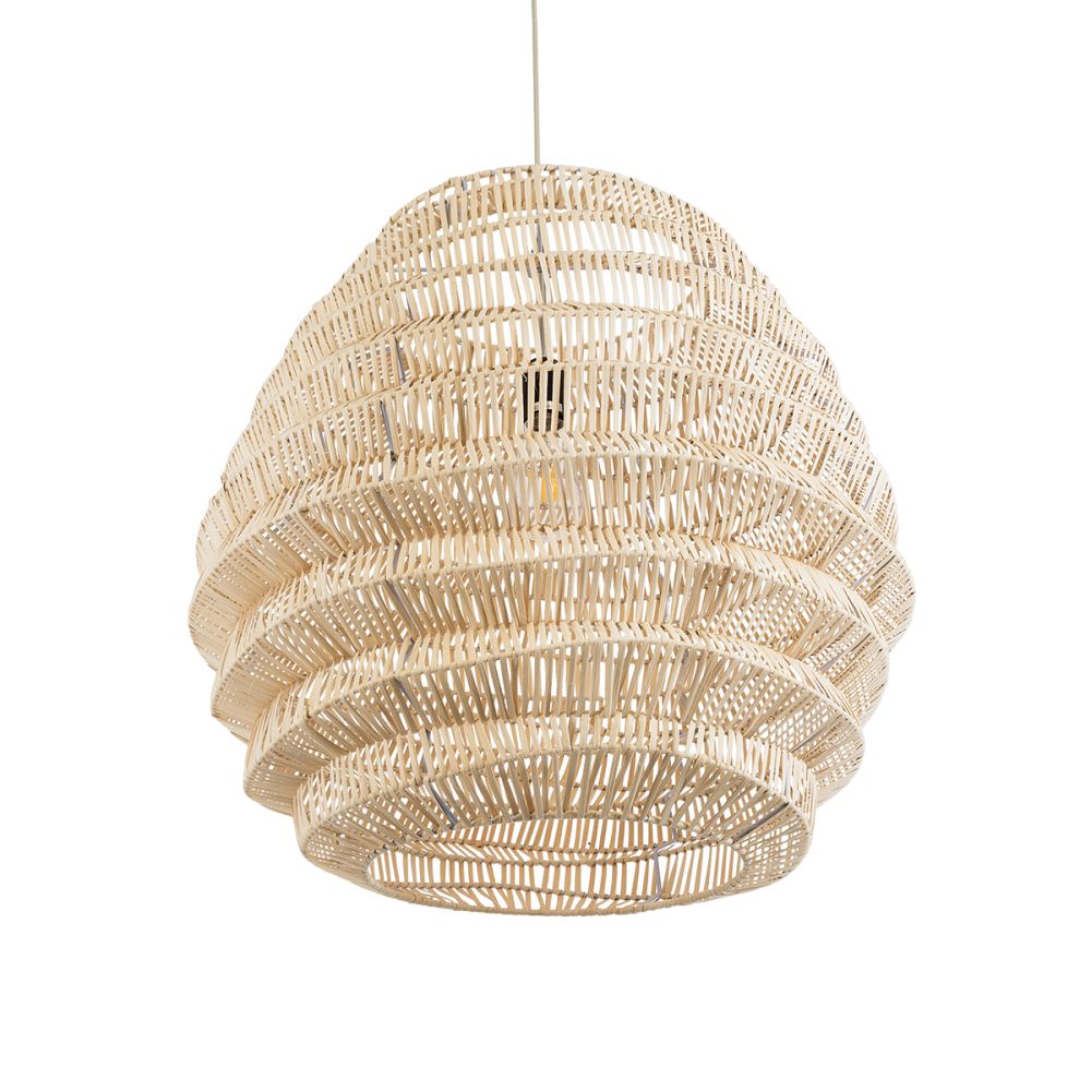 GLOBOSTAR® OREGON 02206 Boho Κρεμαστό Φωτιστικό Οροφής με Ντουί 1 x E27 AC 220-240V IP20 - Μπεζ - Μ60 x Π60 x Υ56cm