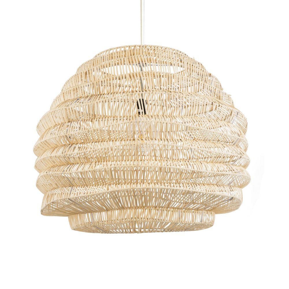 GLOBOSTAR® OREGON 02207 Boho Κρεμαστό Φωτιστικό Οροφής με Ντουί 1 x E27 AC 220-240V IP20 - Μπεζ - Μ80 x Π80 x Υ65cm