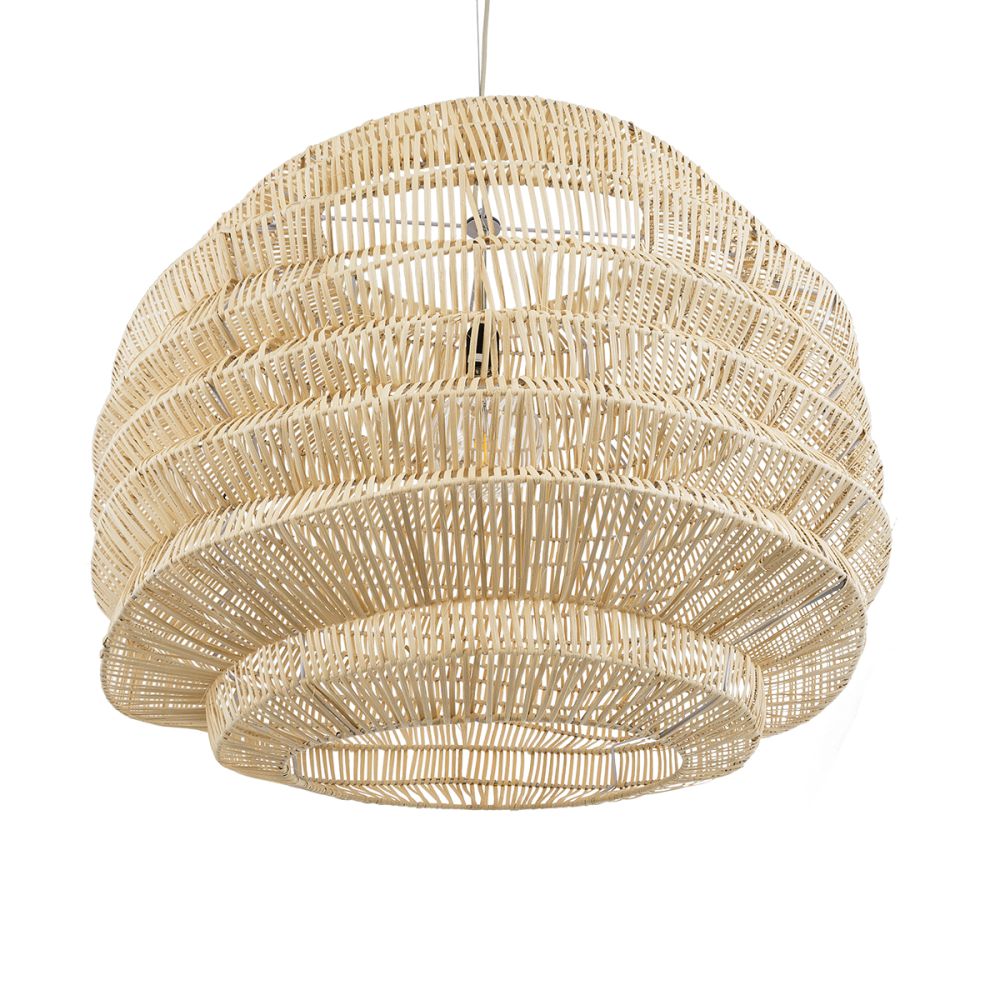 GLOBOSTAR® OREGON 02207 Boho Κρεμαστό Φωτιστικό Οροφής με Ντουί 1 x E27 AC 220-240V IP20 - Μπεζ - Μ80 x Π80 x Υ65cm