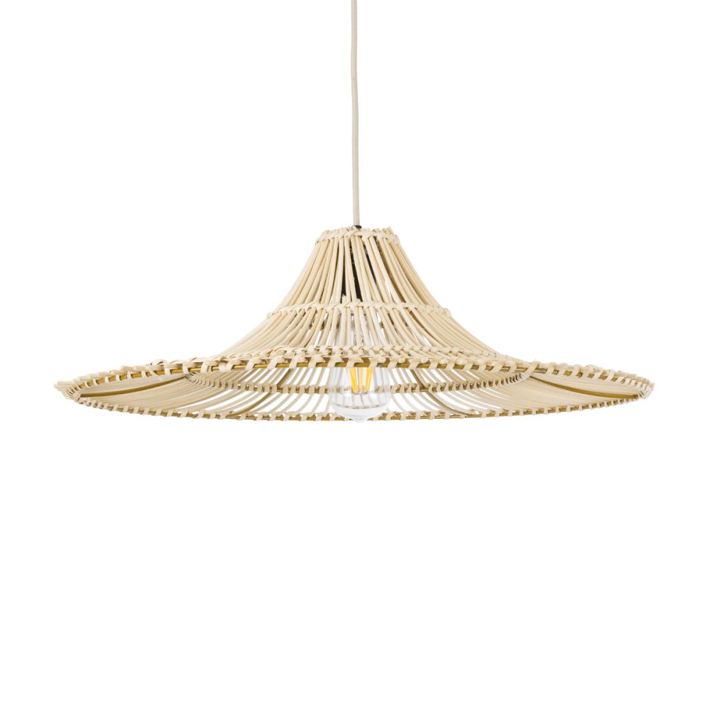 GLOBOSTAR® PALERMO 02208 Boho Κρεμαστό Φωτιστικό Οροφής με Ντουί 1 x E27 AC 220-240V IP20 - Μπεζ - Μ60 x Π60 x Υ20cm