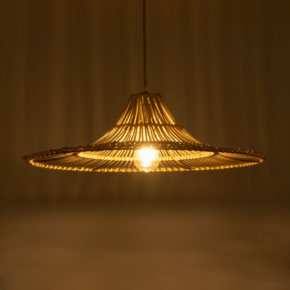 GLOBOSTAR® PALERMO 02208 Boho Κρεμαστό Φωτιστικό Οροφής με Ντουί 1 x E27 AC 220-240V IP20 - Μπεζ - Μ60 x Π60 x Υ20cm