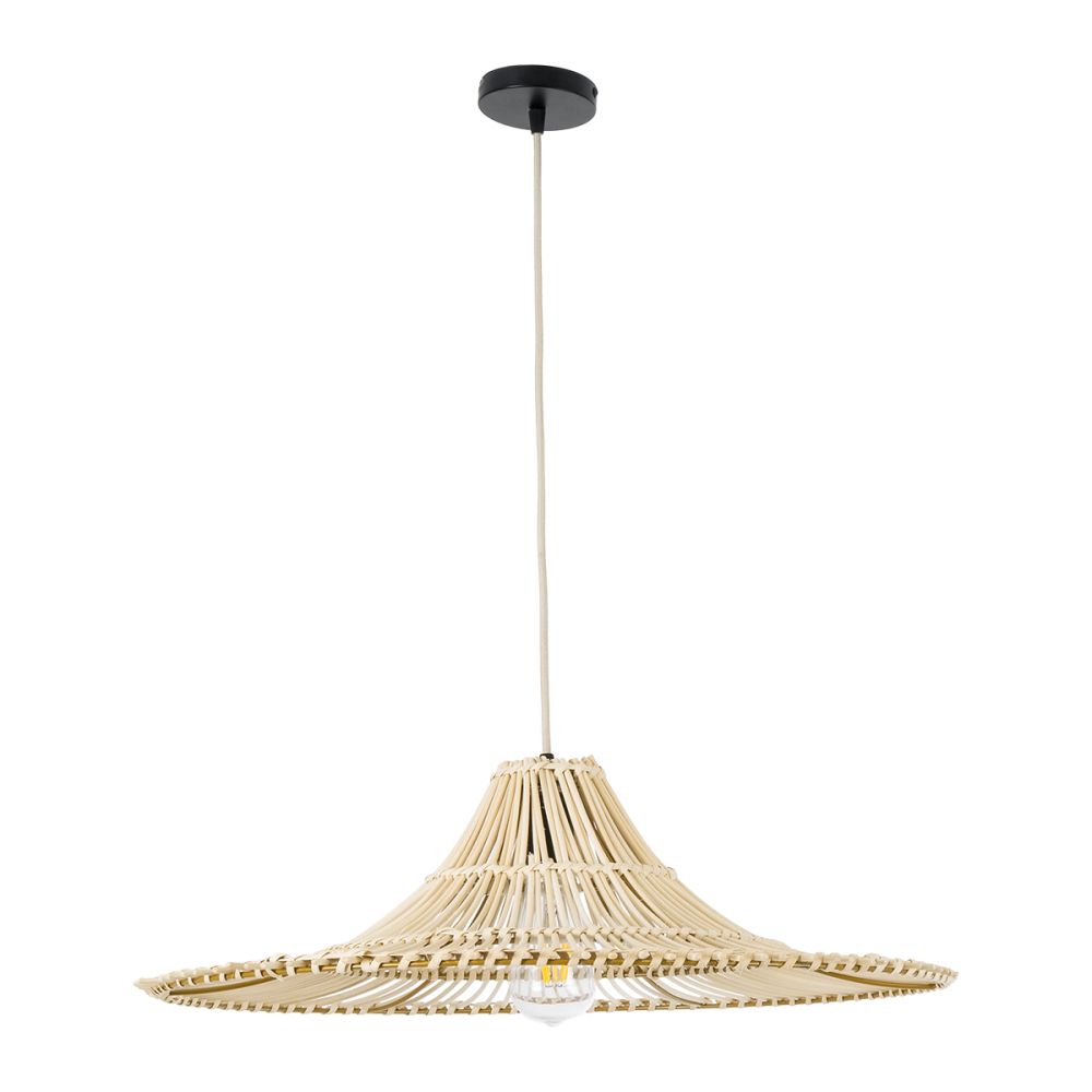 GLOBOSTAR® PALERMO 02208 Boho Κρεμαστό Φωτιστικό Οροφής με Ντουί 1 x E27 AC 220-240V IP20 - Μπεζ - Μ60 x Π60 x Υ20cm