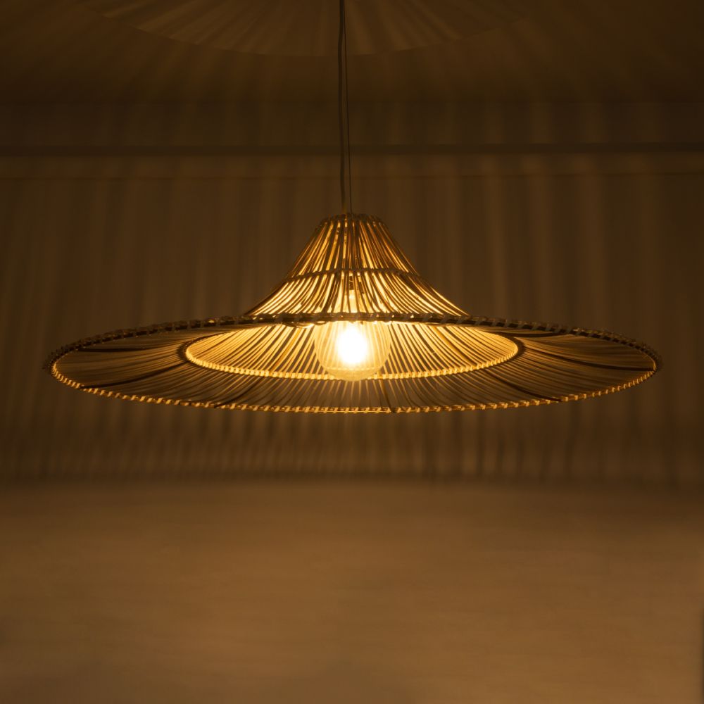 GLOBOSTAR® PALERMO 02209 Boho Κρεμαστό Φωτιστικό Οροφής με Ντουί 1 x E27 AC 220-240V IP20 - Μπεζ - Μ100 x Π100 x Υ30cm