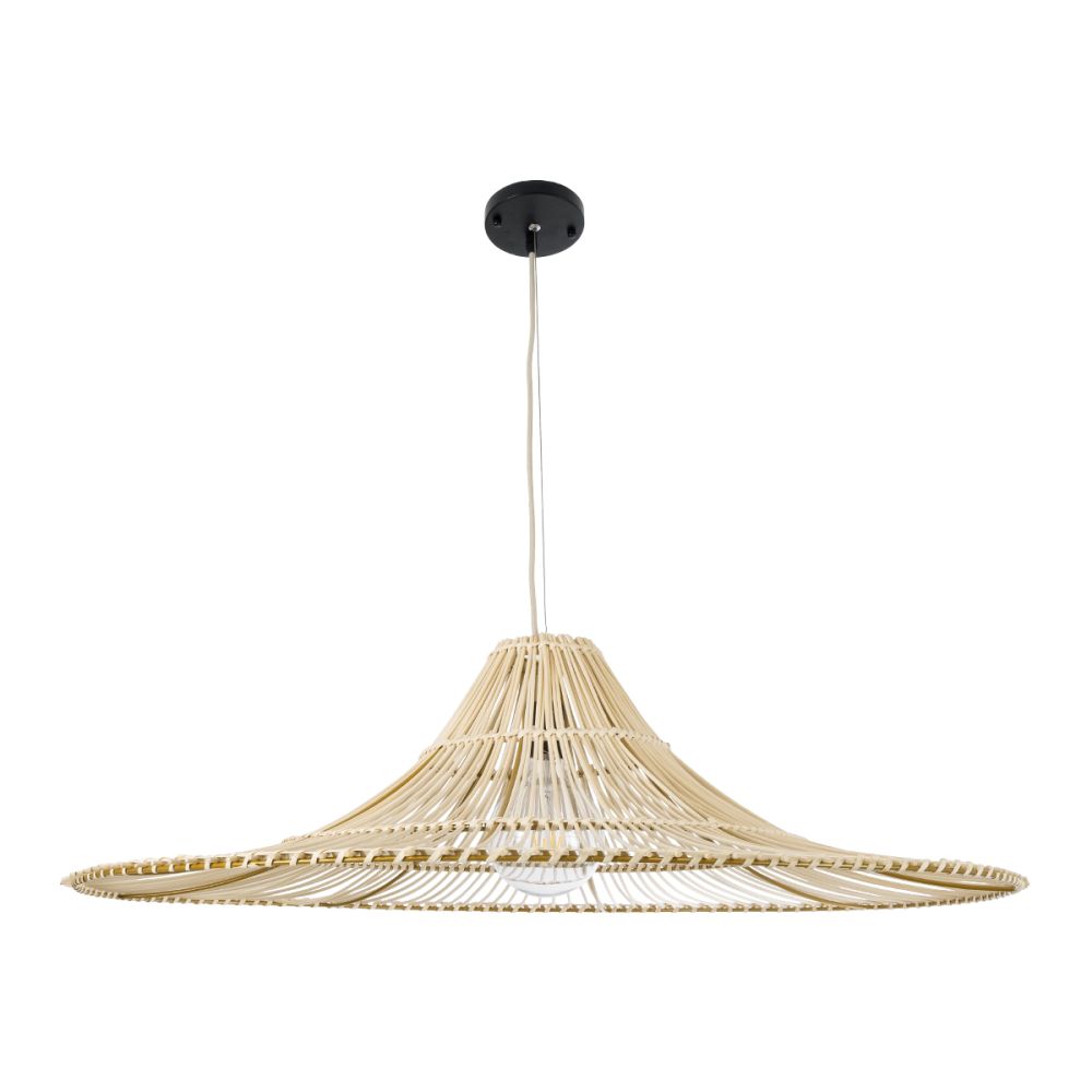 GLOBOSTAR® PALERMO 02209 Boho Κρεμαστό Φωτιστικό Οροφής με Ντουί 1 x E27 AC 220-240V IP20 - Μπεζ - Μ100 x Π100 x Υ30cm