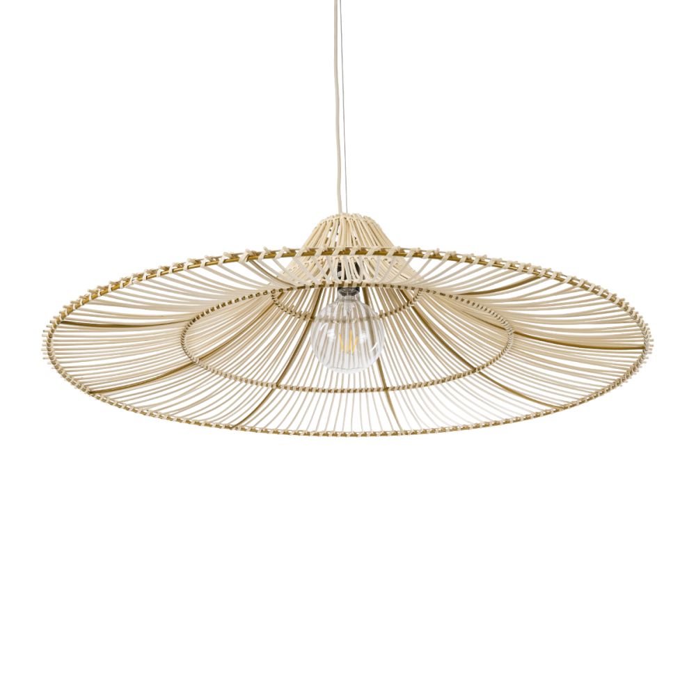 GLOBOSTAR® PALERMO 02209 Boho Κρεμαστό Φωτιστικό Οροφής με Ντουί 1 x E27 AC 220-240V IP20 - Μπεζ - Μ100 x Π100 x Υ30cm