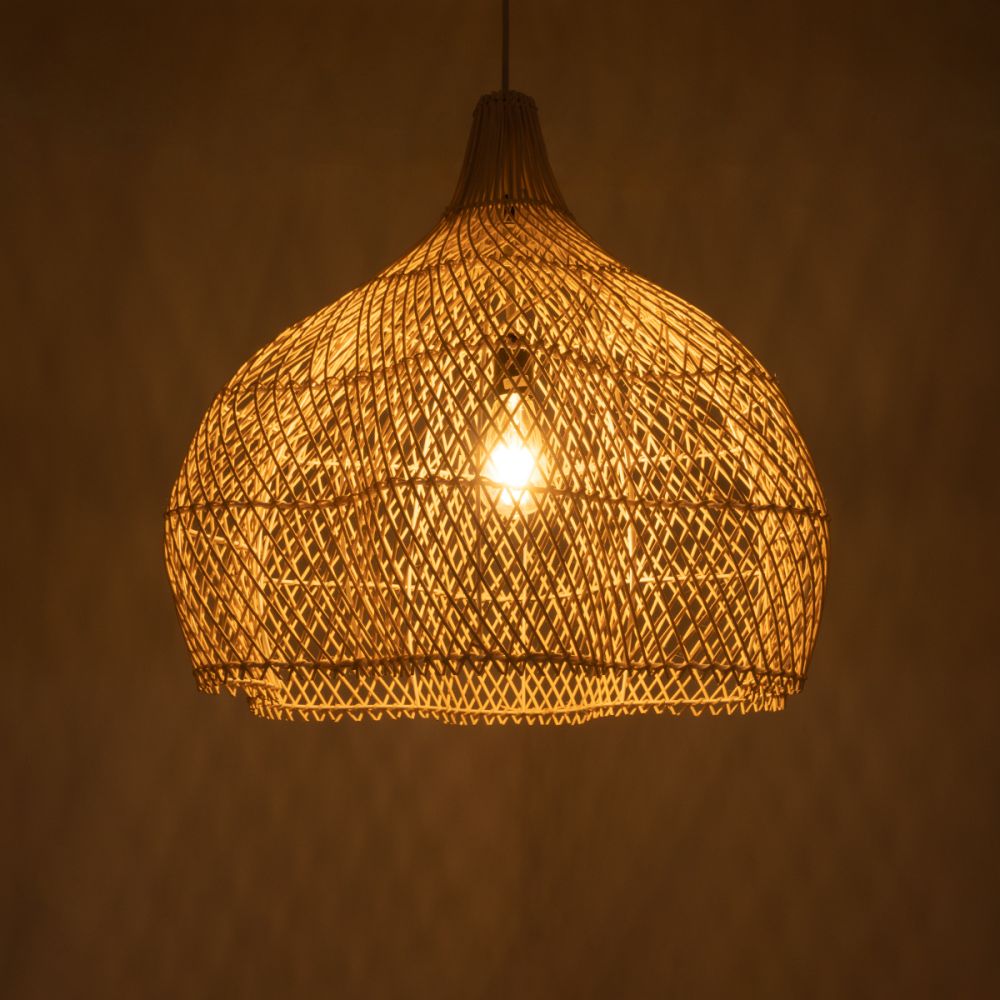 GLOBOSTAR® ADEJE 02210 Boho Κρεμαστό Φωτιστικό Οροφής με Ντουί 1 x E27 AC 220-240V IP20 - Μπεζ - Μ60 x Π60 x Υ60cm