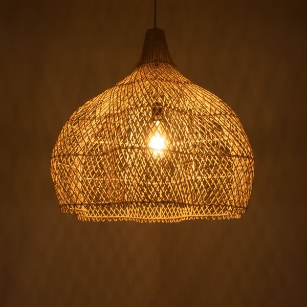 GLOBOSTAR® ADEJE 02210 Boho Κρεμαστό Φωτιστικό Οροφής με Ντουί 1 x E27 AC 220-240V IP20 - Μπεζ - Μ60 x Π60 x Υ60cm