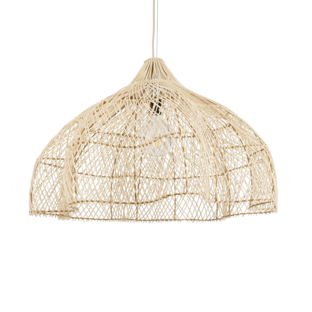 GLOBOSTAR® ADEJE 02211 Boho Κρεμαστό Φωτιστικό Οροφής με Ντουί 1 x E27 AC 220-240V IP20 - Μπεζ - Μ80 x Π80 x Υ55cm