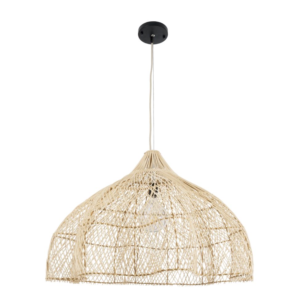 GLOBOSTAR® ADEJE 02211 Boho Κρεμαστό Φωτιστικό Οροφής με Ντουί 1 x E27 AC 220-240V IP20 - Μπεζ - Μ80 x Π80 x Υ55cm