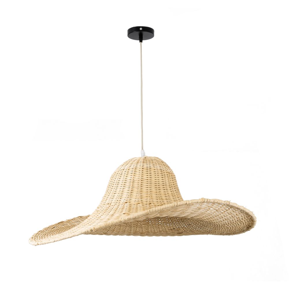 GLOBOSTAR® ESPARGOS 02214 Boho Κρεμαστό Φωτιστικό Οροφής με Ντουί 1 x E27 AC 220-240V IP20 - Μπεζ - Μ70 x Π70 x Υ35cm