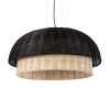 GLOBOSTAR® CORSICA 02216 Boho Κρεμαστό Φωτιστικό Οροφής με Ντουί 1 x E27 AC 220-240V IP20 - Μαύρο & Μπεζ - Μ70 x Π70 x Υ35cm