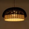 GLOBOSTAR® CORSICA 02216 Boho Κρεμαστό Φωτιστικό Οροφής με Ντουί 1 x E27 AC 220-240V IP20 - Μαύρο & Μπεζ - Μ70 x Π70 x Υ35cm