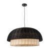 GLOBOSTAR® CORSICA 02216 Boho Κρεμαστό Φωτιστικό Οροφής με Ντουί 1 x E27 AC 220-240V IP20 - Μαύρο & Μπεζ - Μ70 x Π70 x Υ35cm