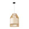 GLOBOSTAR® GALIA 02219 Boho Κρεμαστό Φωτιστικό Οροφής με Ντουί 1 x E27 AC 220-240V IP20 - Μπεζ & Καφέ - Μ30 x Π30 x Υ40cm