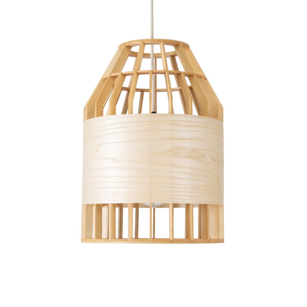 GLOBOSTAR® GALIA 02219 Boho Κρεμαστό Φωτιστικό Οροφής με Ντουί 1 x E27 AC 220-240V IP20 - Μπεζ & Καφέ - Μ30 x Π30 x Υ40cm