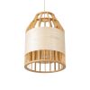 GLOBOSTAR® GALIA 02219 Boho Κρεμαστό Φωτιστικό Οροφής με Ντουί 1 x E27 AC 220-240V IP20 - Μπεζ & Καφέ - Μ30 x Π30 x Υ40cm