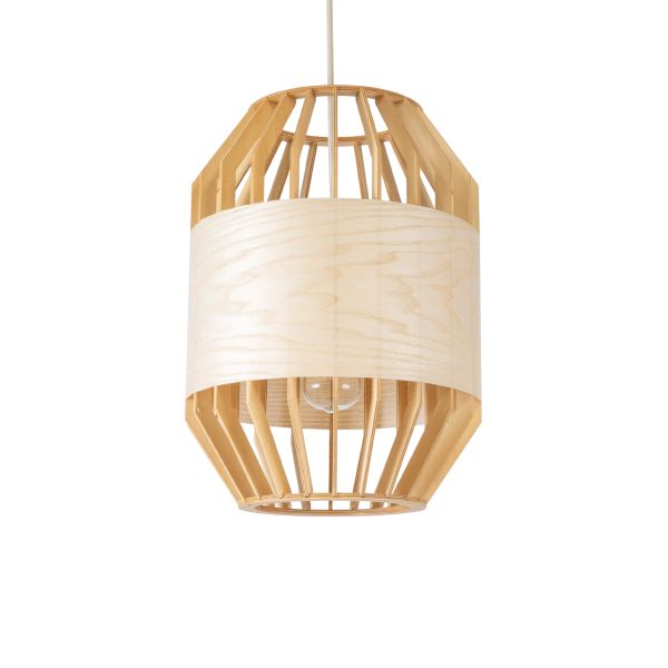 GLOBOSTAR® GALIA 02220 Boho Κρεμαστό Φωτιστικό Οροφής με Ντουί 1 x E27 AC 220-240V IP20 - Μπεζ & Καφέ - Μ30 x Π30 x Υ40cm