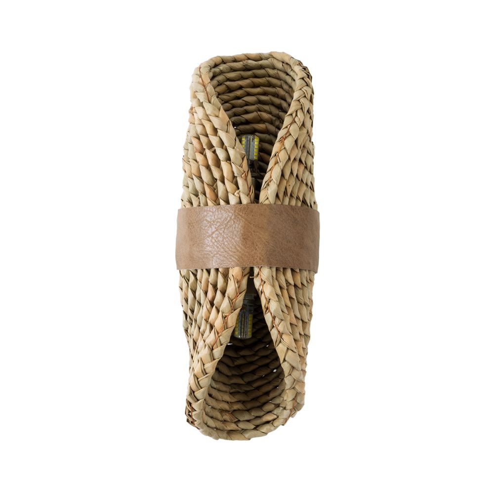 GLOBOSTAR® GUAVA 02222 Boho Φωτιστικό Τοίχου - Απλίκα με Ντουί 2 x G9 AC 220-240V IP20 - Μπεζ & Καφέ - Μ11 x Π13 x Υ30cm