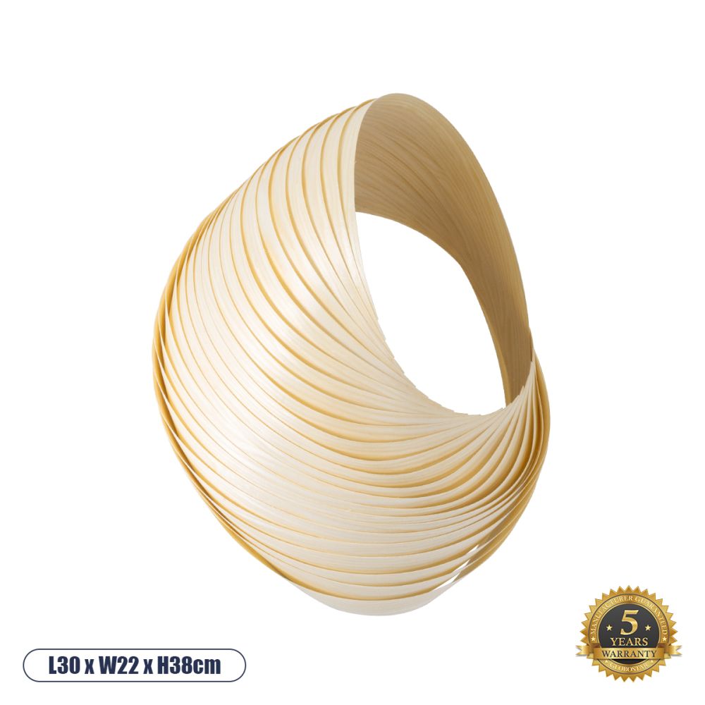 GLOBOSTAR® SALREL 02224 Boho Φωτιστικό Τοίχου - Απλίκα με Ντουί 1 x E27 AC 220-240V IP20 - Μπεζ - Μ30 x Π22 x Υ38cm