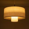GLOBOSTAR® MARIGOLD 02226 Boho Κρεμαστό Φωτιστικό Οροφής με Ντουί 1 x E27 AC 220-240V IP20 - Λευκό - Μ48 x Π48 x Υ27cm