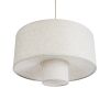 GLOBOSTAR® MARIGOLD 02226 Boho Κρεμαστό Φωτιστικό Οροφής με Ντουί 1 x E27 AC 220-240V IP20 - Λευκό - Μ48 x Π48 x Υ27cm