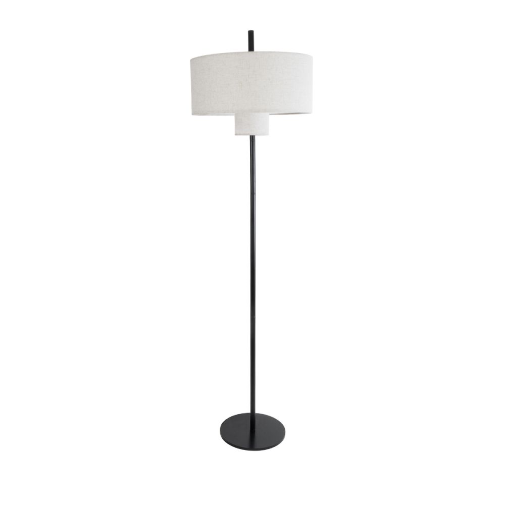 GLOBOSTAR® MARIGOLD 02228 Μοντέρνο Επιδαπέδιο Φωτιστικό με Ντουί 3 x E27 AC 220-240V IP20 - Μαύρο & Λευκό - Μ46 x Π46 x Υ160cm
