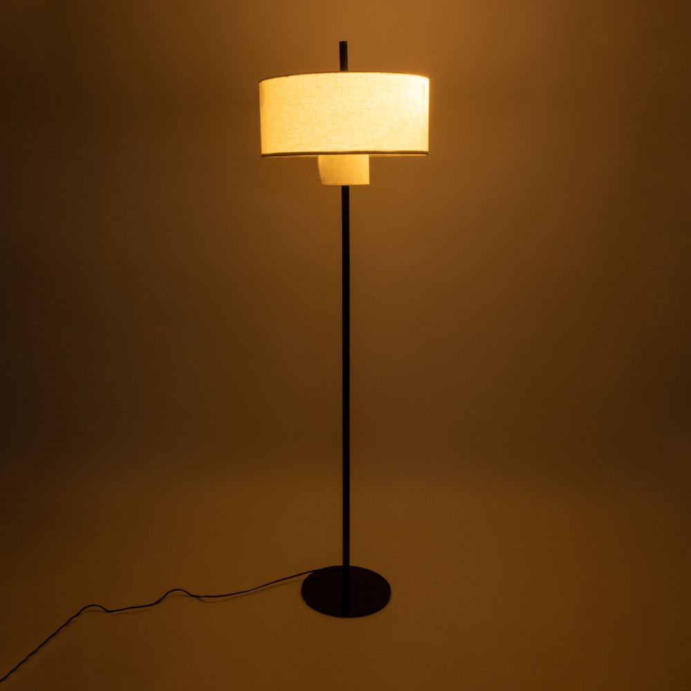 GLOBOSTAR® MARIGOLD 02228 Μοντέρνο Επιδαπέδιο Φωτιστικό με Ντουί 3 x E27 AC 220-240V IP20 - Μαύρο & Λευκό - Μ46 x Π46 x Υ160cm