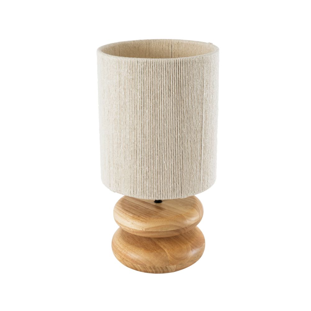 GLOBOSTAR® TUVALU 02236 Boho Επιτραπέζιο Φωτιστικό Πορτατίφ με Ντουί 1 x E27 AC 220-240V IP20 - Καφέ & Μπεζ - Μ22 x Π22 x Υ42cm