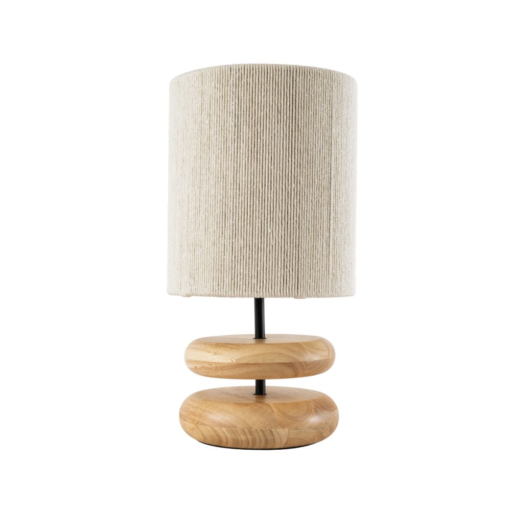 GLOBOSTAR® TUVALU 02236 Boho Επιτραπέζιο Φωτιστικό Πορτατίφ με Ντουί 1 x E27 AC 220-240V IP20 - Καφέ & Μπεζ - Μ22 x Π22 x Υ42cm