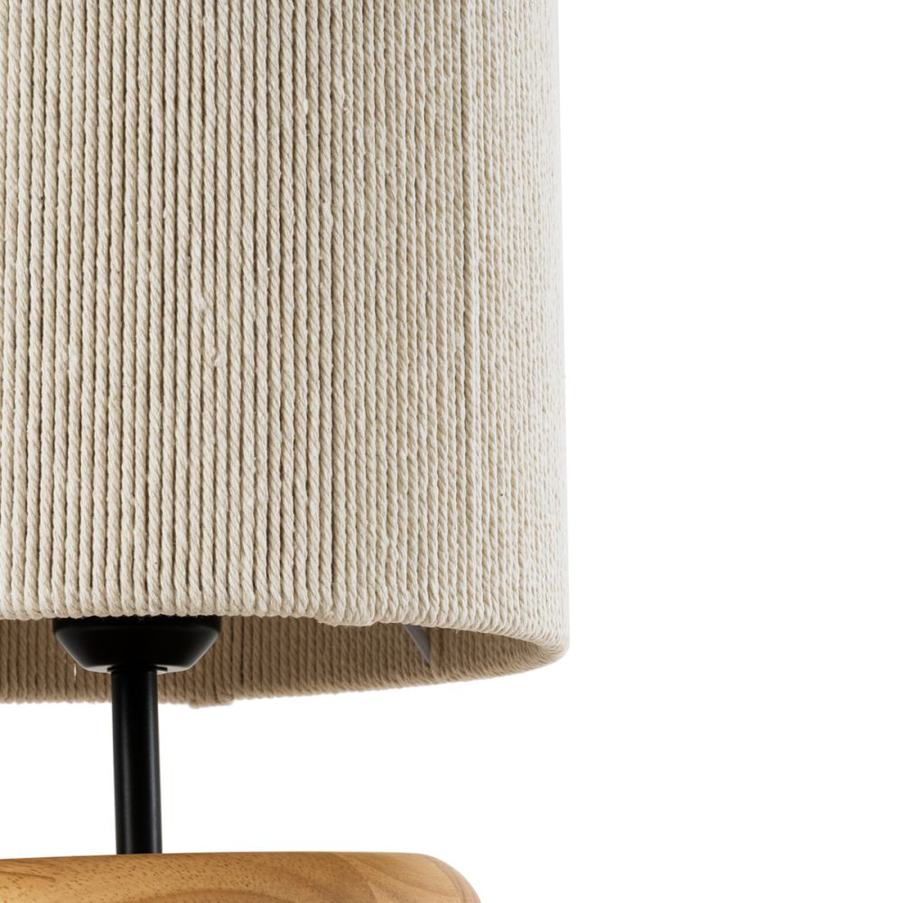 GLOBOSTAR® TUVALU 02236 Boho Επιτραπέζιο Φωτιστικό Πορτατίφ με Ντουί 1 x E27 AC 220-240V IP20 - Καφέ & Μπεζ - Μ22 x Π22 x Υ42cm