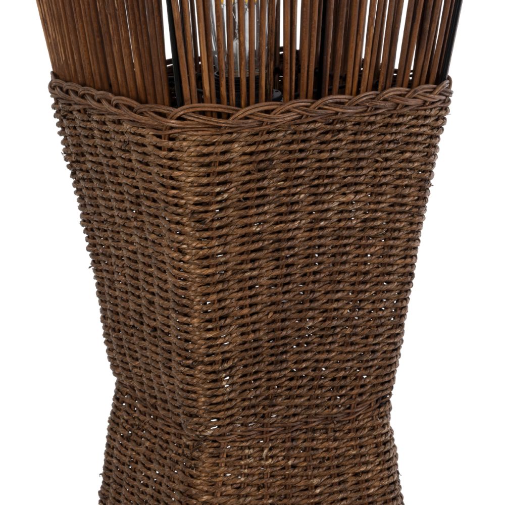 GLOBOSTAR® PALMA 02275 Boho Επιδαπέδιο Φωτιστικό με Ντουί 2 x E27 AC 220-240V IP20 - Καφέ - Μ30 x Π30 x Υ130cm
