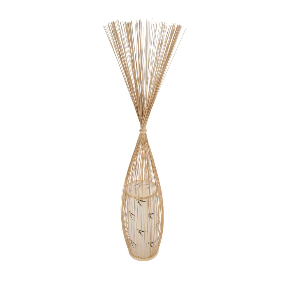GLOBOSTAR® PORTONOVO S-02276 Boho Επιδαπέδιο Φωτιστικό με Ντουί 1 x E27 AC 220-240V IP20 - Μπεζ - Μ35 x Π35 x Υ165cm