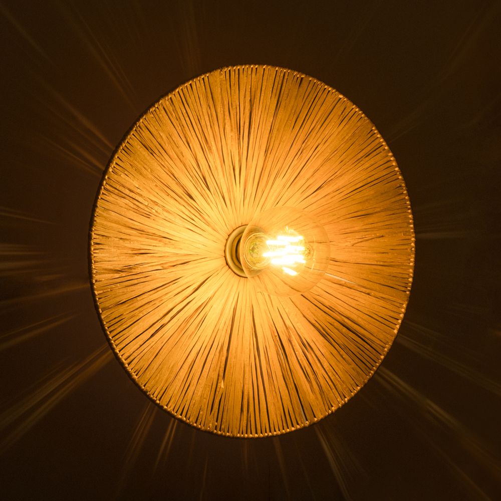 GLOBOSTAR® COLOMBO 02277 Boho Φωτιστικό Τοίχου - Απλίκα με Ντουί 1 x E27 AC 220-240V IP20 - Μπεζ - Μ40 x Π40 x Υ9cm